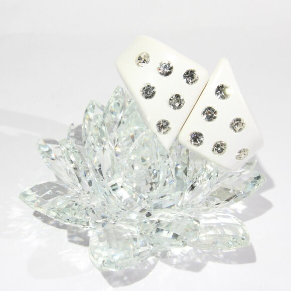 Vintage White Bracelet and Ring with Clear Rhinestones - Picture 3 of 16